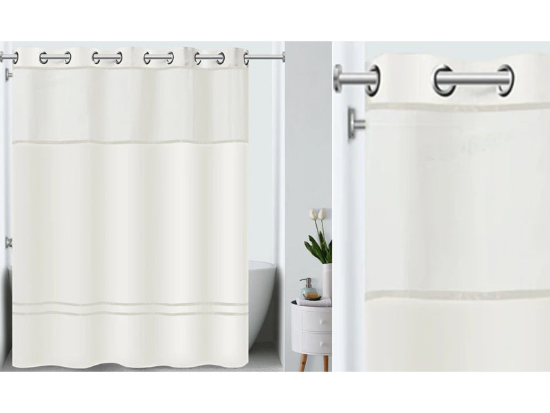 Escape Polyester Shower Curtain, Ivory