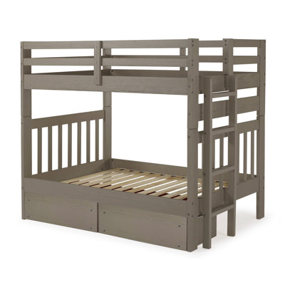 Lit superposé standard en bois massif à 2 tiroirs Ahmia par Lark Manor ™