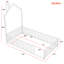 Lit plateforme simple en métal avec garde-corps et cheminée, blanc
