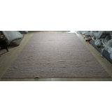 Coral Handwoven Wool Subtle Banded Geometric Modern Contemporary Carpet Rug