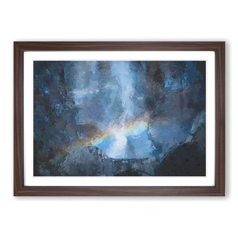 Rainbow Through the Mountains in Abstract - Picture Frame Graphic Art Print, 62cm H x 87cm W x 2cm D, Walnut Framed