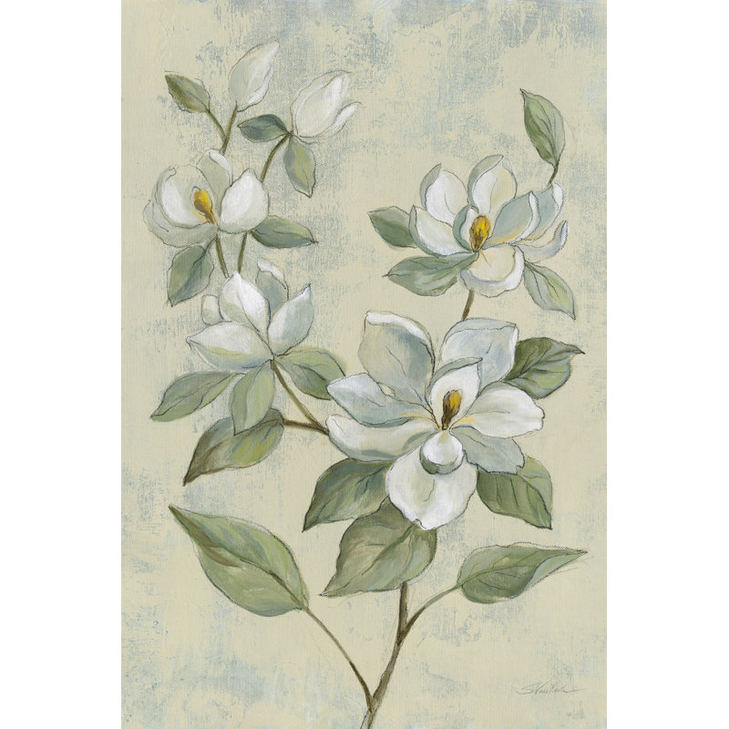 " Sage Magnolia " by Silvia Vassileva Painting Print, 48" H x 32" W  