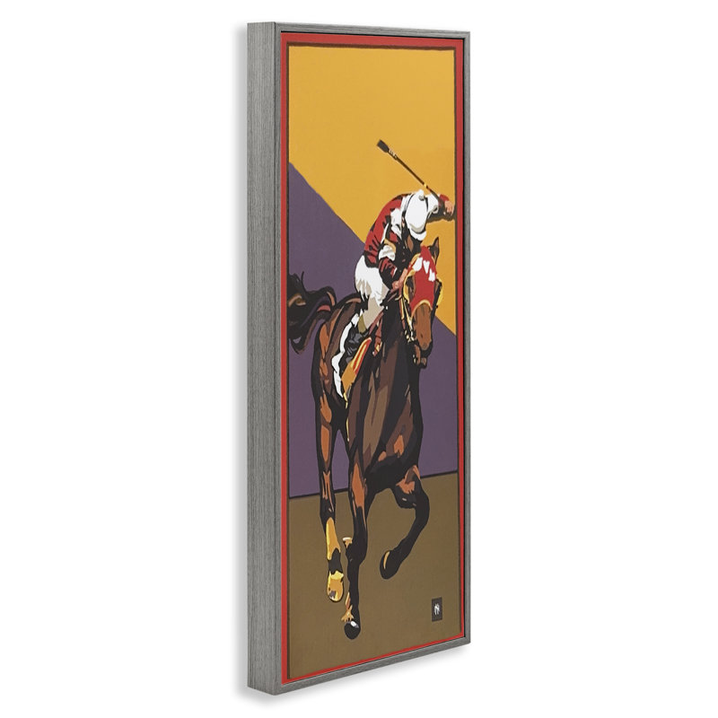 L'estampe de la course finale, dessin par Jadei, Giclée de ferme grise encadrée, H 30 po x l 13 po