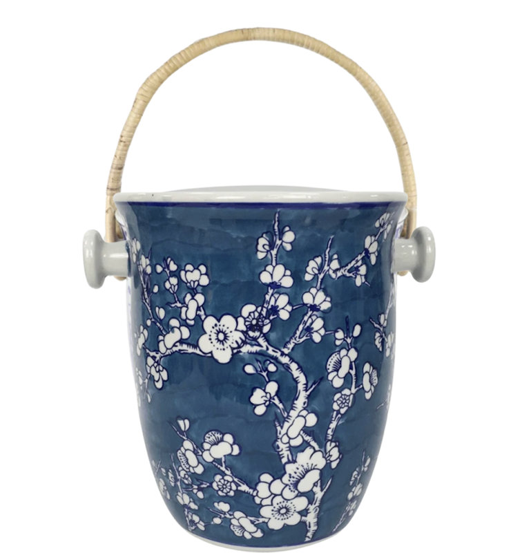 Navy Cherry Blossom Ice Bucket