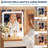 Vanity Desk with Mirror and Lights - Modern Makeup Dressing Table with Outlets, Storage Stool, 4 Drawers & Hair Dryer Holder-1259661168