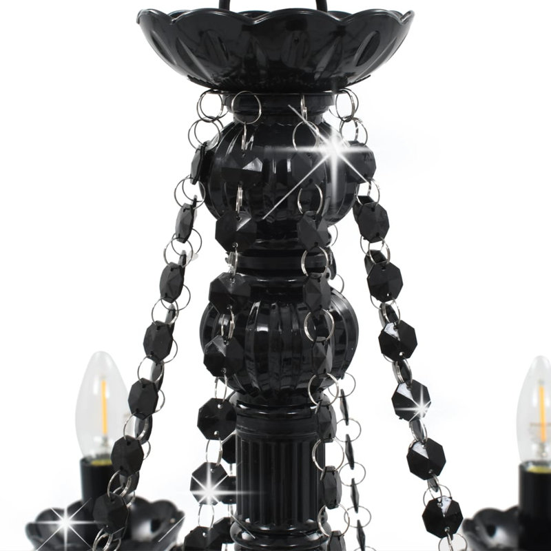 Cheever 8 - Light Candle Style Chandelier, Black