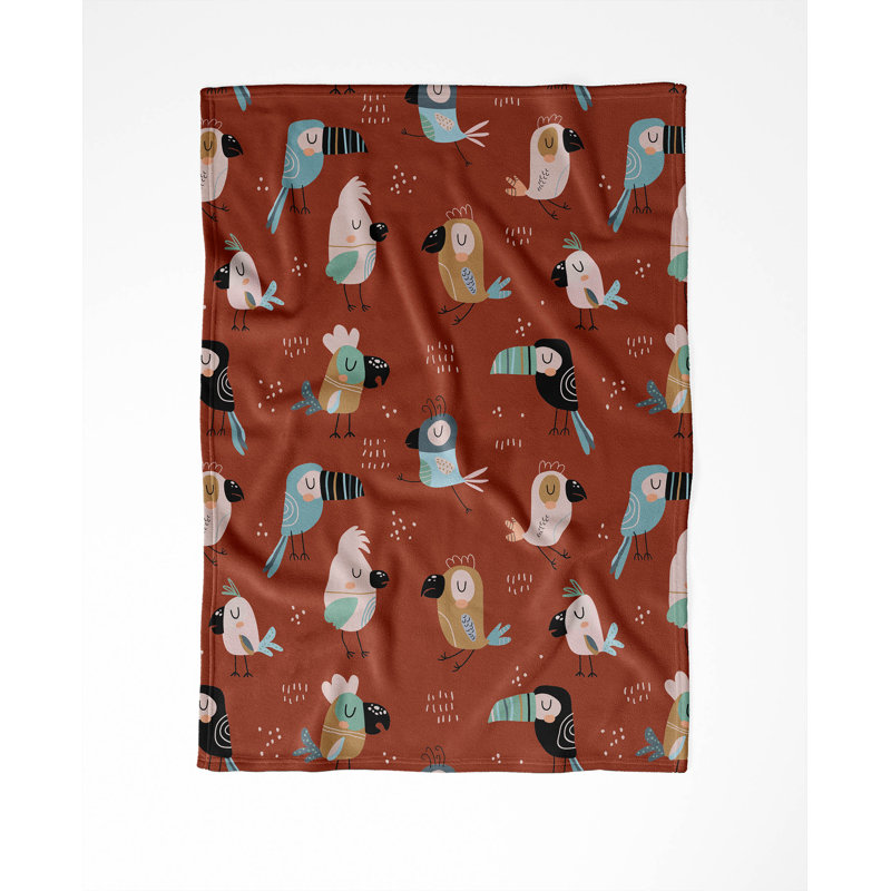 Ol Birds, Red, 50" W x 60" L