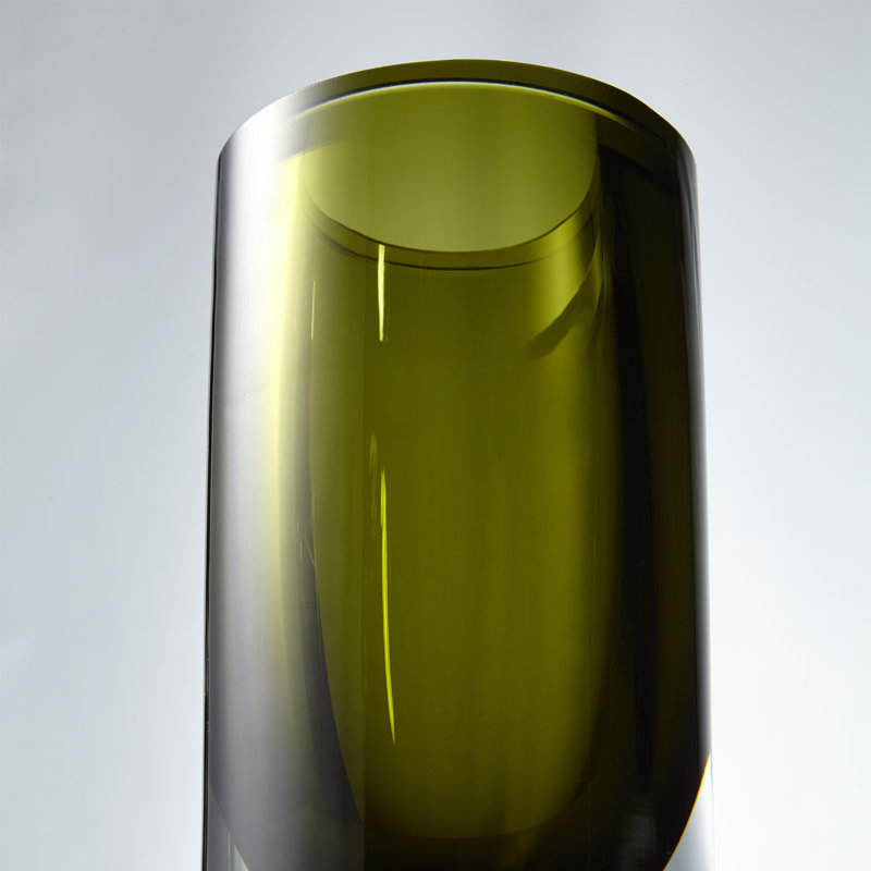 Vase de table décorative Majeure, H 12 po x l 4 po x P 4 po, Brun / Vert