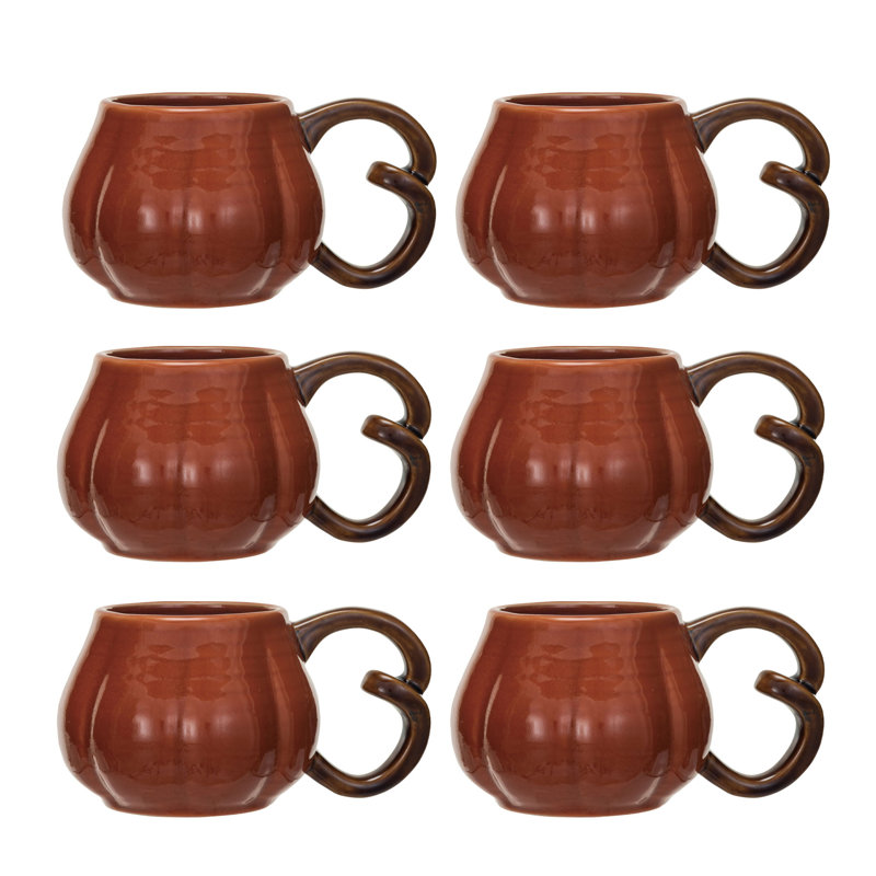 Round Stoneware Pumpkin Mug
