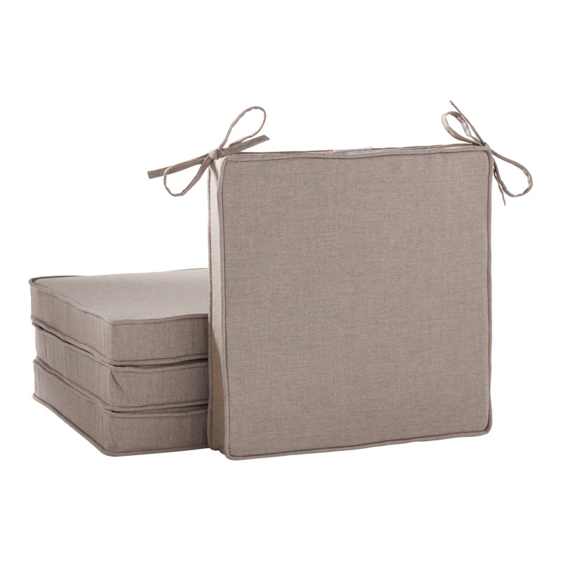 Sunbrella Outdoor Dining Chair Seat Pad, Cast Shale