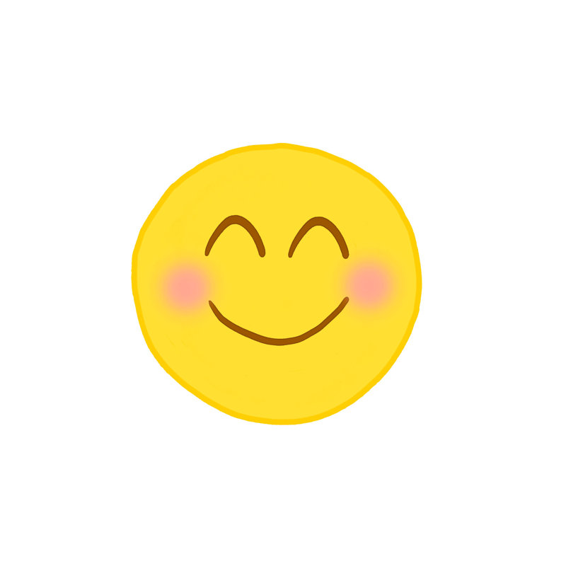 Blushing Emoji - Wrapped Canvas Print, 91cm H x 91cm W