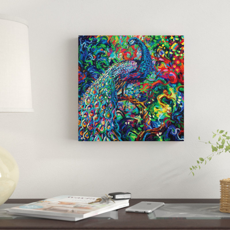 « oiseau view view », impression sur toile, H 12 po x l 12 po x P 0,75 po, Toile tendue, Pas de tapis