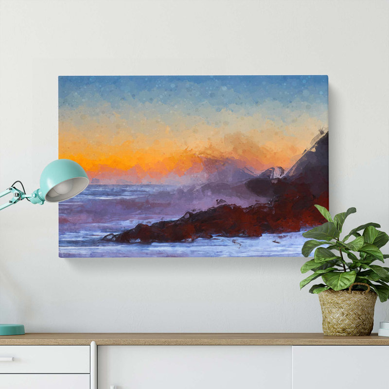 Waves In Portugal In Abstract - Wrapped Canvas, 60cm H x 91cm W x 3cm D