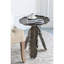 Table d'appoint en aluminium argenté à motif de feuilles pour l'intérieur