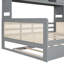 Lit de jour gris avec lit gigogne simple, armoire et tablette, tablette pleine base gris, cadre solide-1000312664