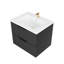 Meuble-lavabo mural 24 po avec lavabo en céramique et deux tiroirs 24 po Modern Black-1648449045-1648449042