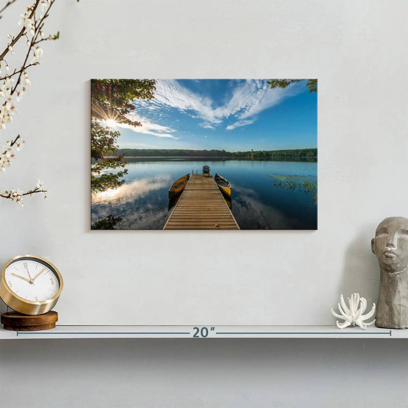 Dock on placid lake Aletra, H 8 po x l 12 po