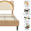Structure de lit, structure de lit plateforme tapissier avec tête de lit réglable et éclairage à DEL, support de lattes en bois, aucun sommier requis-445210093-445210090