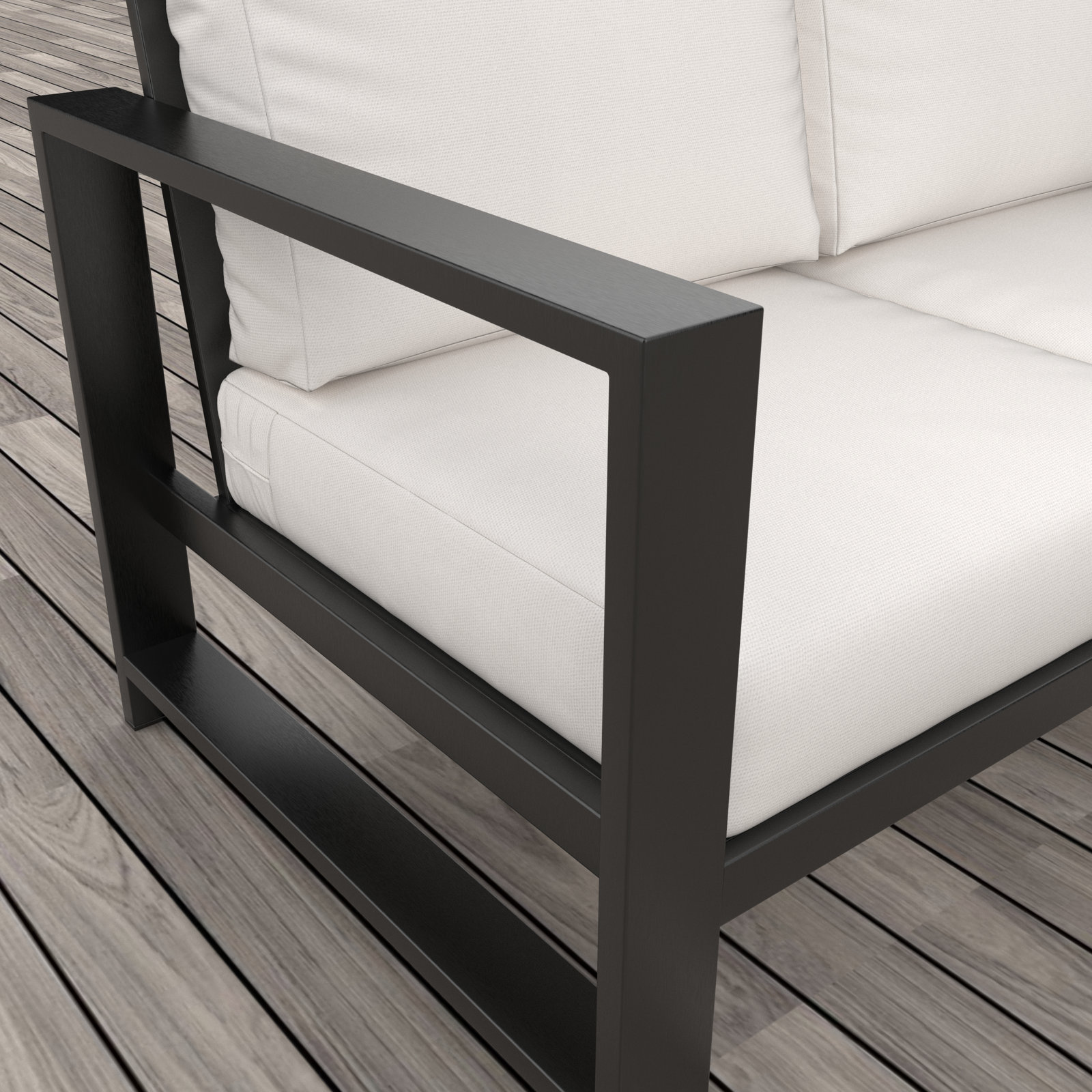 Dulcie 4-Person Sunbrella® Patio Seating Group, Canvas White Sunbrella® Canvas