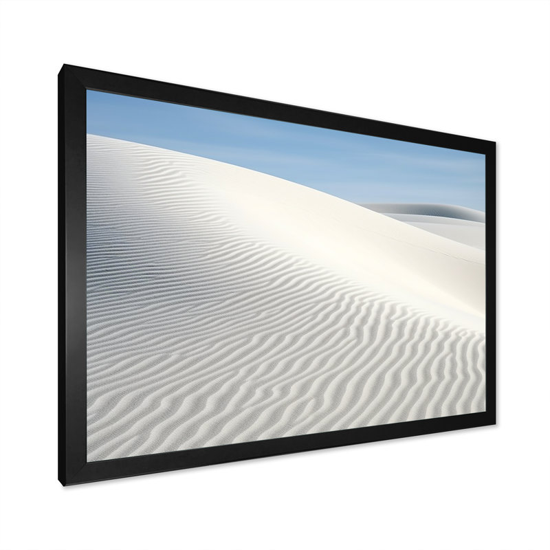 Dunes noires et blanches, photo I sur toile, H 24 po x l 32 po x P 1 po, Cadre simple noir