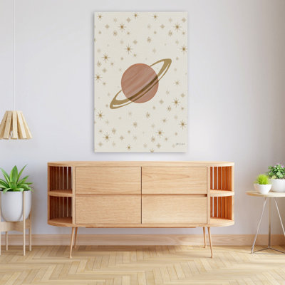 Serein Saturne et étoiles - astronomie or mauve céleste