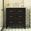 Meuble-lavabo de 30 po avec lavabo en céramique, 3 tiroirs, structure en bois massif, apparence classique, panneau de charnières à fermeture en douceur réglable, poignée en métal doré, lavabo de style rétro-25836008