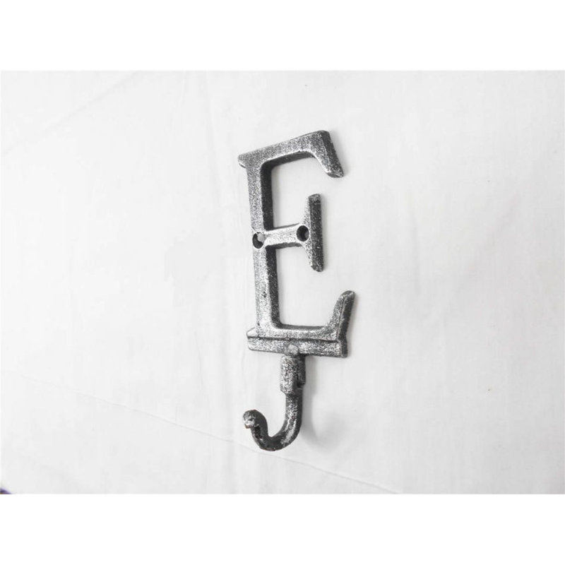 Crochet mural alphabet e fonte lettre e, Argent