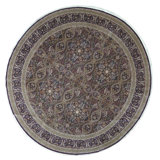 Wool Oriental Area Rug in Aubergine/Gray