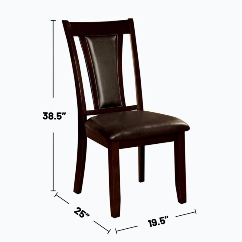 Espresso Faux Leather Upholstered Side Chair with Wooden Legs