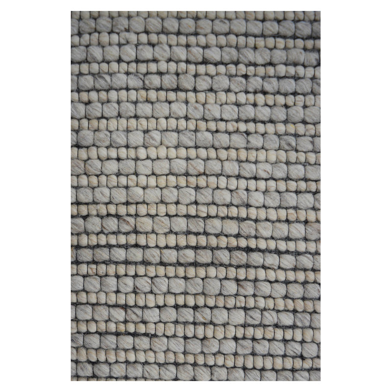 Tapis gris tissé à plat à la main Eoin, Rectangle 5 pi 2 po x 7 pi 2 po