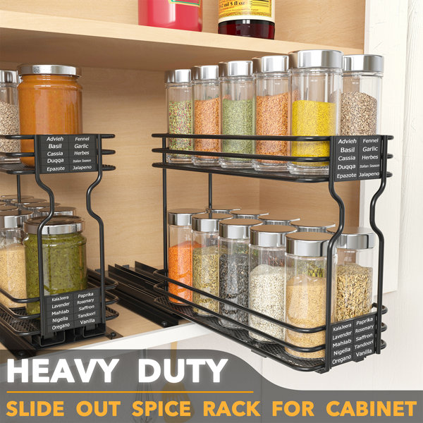 Lynk Professional 4.3-in W x 8.5-in H 2-Tier Cabinet-mount Metal Pull-out Spice  Rack in the Cabinet Organizers department at