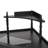 Corner Vanity Desk Set With Storage Cushioned Stool And Charging Station, Triangle Makeup Desk With Removable Pull-Out Side Cabinet, Glass Tabletop Makeup Vanity Desk With Drawer And Shelf