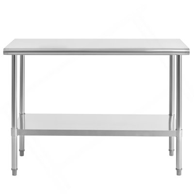 Stainless Steel Table 24 X 48Inch Stainless Steel Prep Table, Commercial Kitchen Metal Table For Restaurant Garage Warehouse