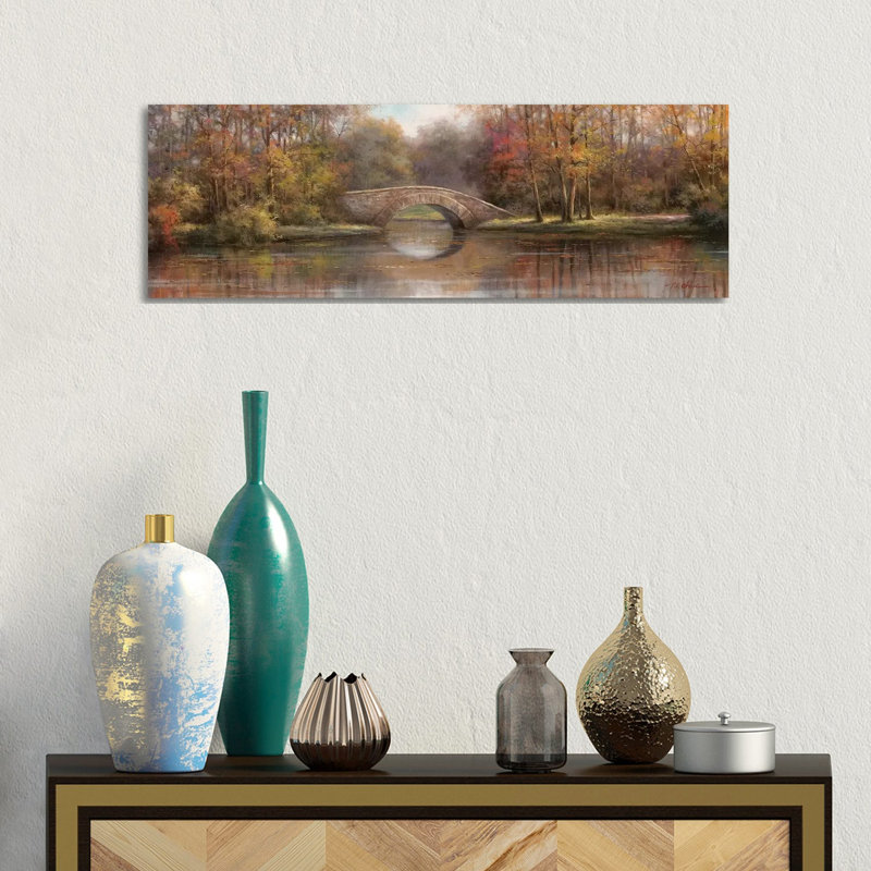 Along the River I 1 Piece Panoramic Wall Art on Canvas, 30.48cm H x 91.44cm W