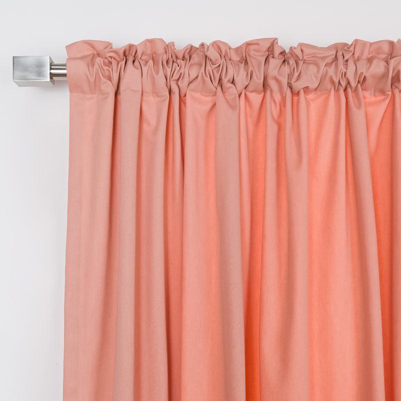 Rideau en mélange de coton Desma, L 52 po x L 84 po, Rose