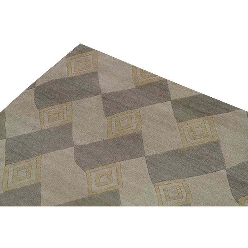Hand-Knotted High-Quality Tan and Taupe Area Rug