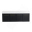 60 Inch Wall-Mounted Bathroom Vanity With Sink, Thick Edged Double Resin Sink