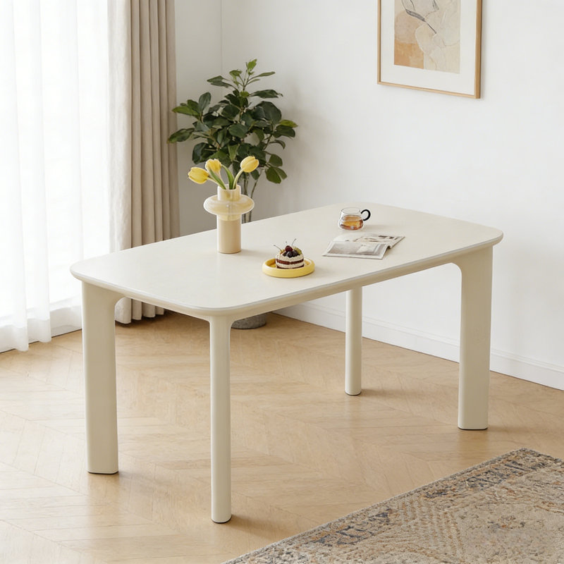 Table de salle à manger simple de style crème
