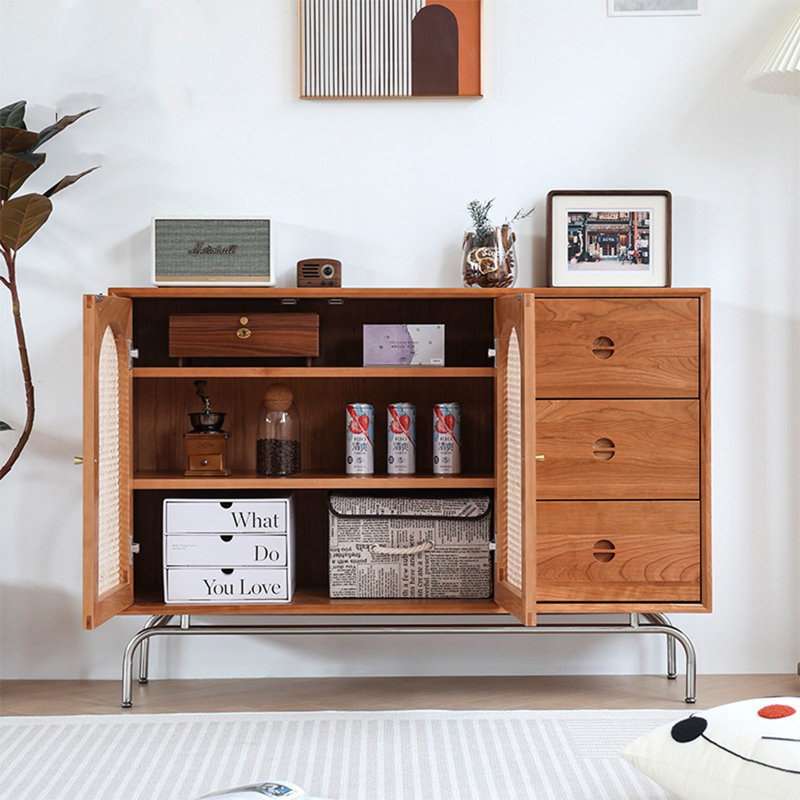 Vitrine de rangement simple en rotin, H 33,46 po x l 47,24 po x P 15,75 po