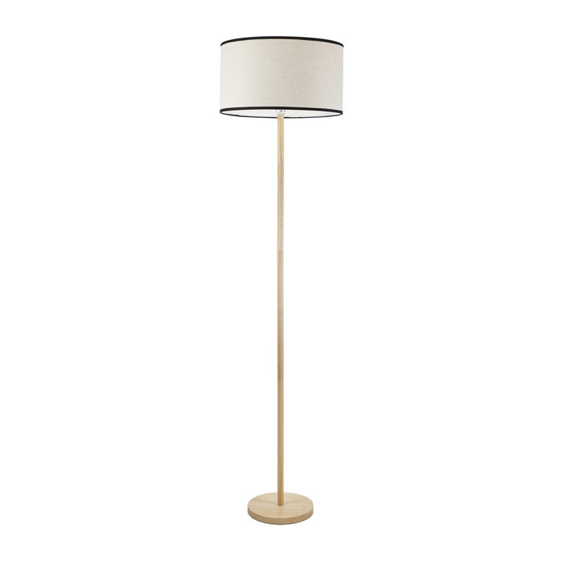 Roseli 180cm Traditional Floor Lamp, Natural, Yes, Natural/Black