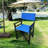 Folding Chair Wooden Director Chair Canvas Folding Chair  Folding Chair  2Pcs/Set   Populus + Canvas (Color : Blue)-130038361