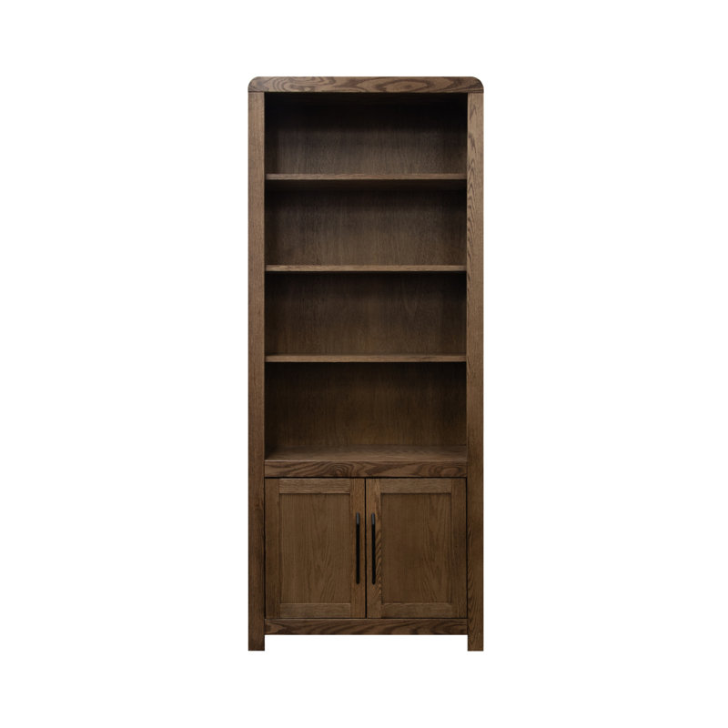 Bibliothèque Haven de 78 po de hauteur, aucun assemblage requis, finition chêne bourbon, Brun