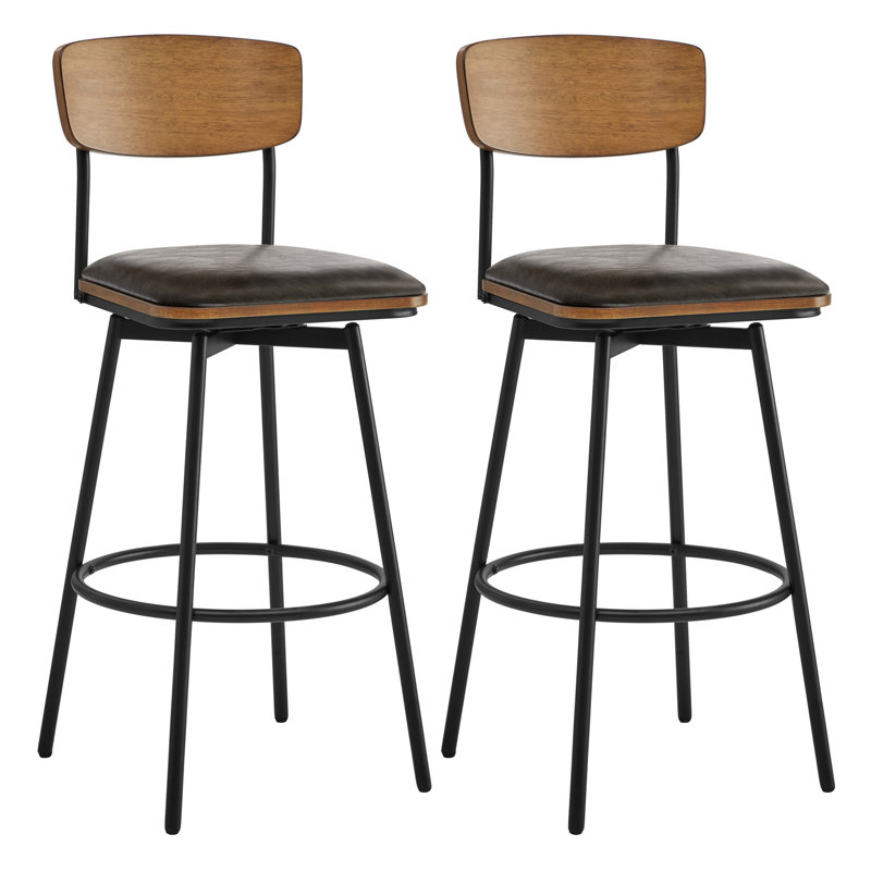 Tabouret de comptoir pivotant 27 po Avriel, Gris pierre, Tabouret de bar (hauteur du siège : 30,3 po), 2