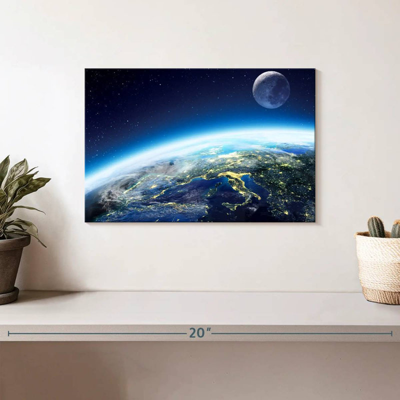 Oberle City Lights From Space, 8" H x 12" W