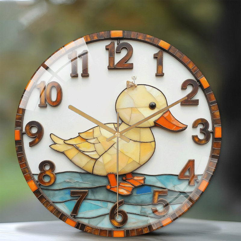 Horloge murale en mosaïque Duck Design