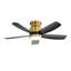 Ventilateur de plafond encastré doré de 42 pouces avec lumière DEL à intensité variable et télécommande - 5 pales ABS pour moteur à courant continu écoénergétique