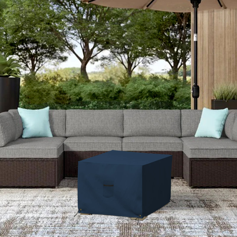 Argyri Heavy Duty Waterproof Outdoor Square Ottoman Deck Box Cover, Weather Proof Devoko Storage Bench Cover, Bryngar Furniture Cover