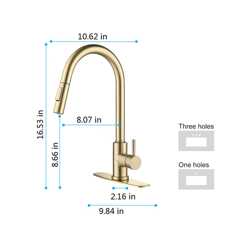 Touch Kitchen Faucet With Pull Down Sprayer, Brushed Gold