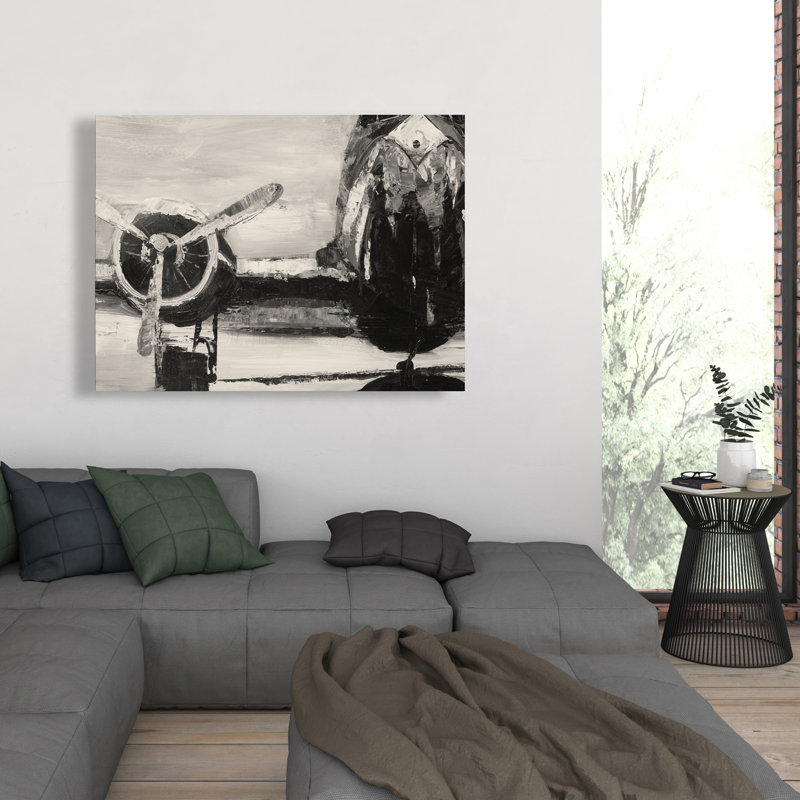 Sépia avion - Toile de chambre monochrome pour la décoration intérieure