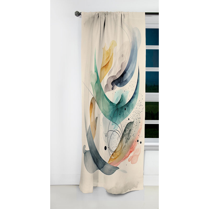 Celestiel - Abstract Minimalism Curtain - Blackout Abstract Curtain - 1 Panels, 52" W x 95" L